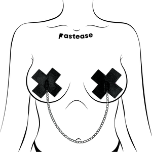 Chains: Liquid Black Plus X Cross with Chunky Silver Chain