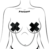 Chains: Liquid Black Plus X Cross with Chunky Silver Chain