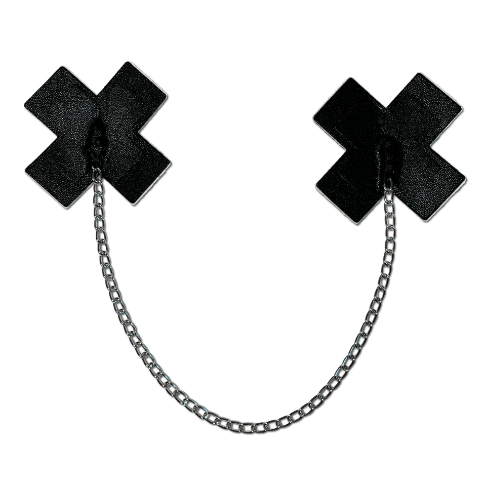 Chains: Liquid Black Plus X Cross with Chunky Silver Chain