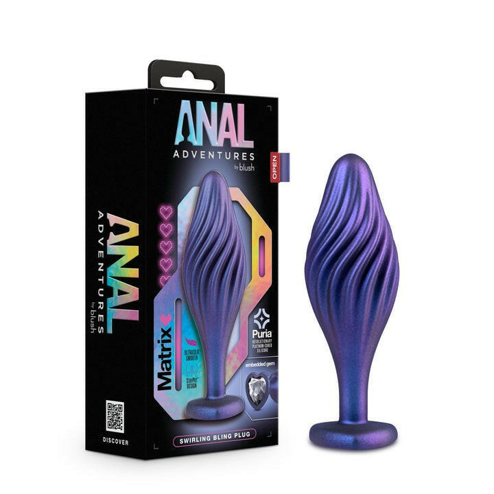 Anal Adventures Matrix Swirling Bling Sapphire 4.5-Inch Anal Plug