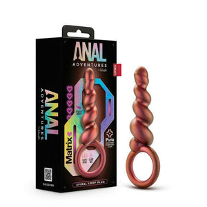 Anal Adventures Matrix Spiral Loop Copper 5.25-Inch Anal Plug