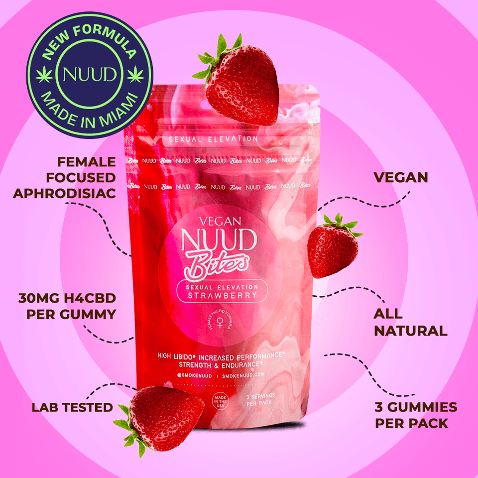 NUUD BITES Female Aphrodisiac Gummies Strawberry