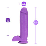 Blush Neo 10.5 in. Dual Density Dildo with Balls & Suction Cup Neon Purple