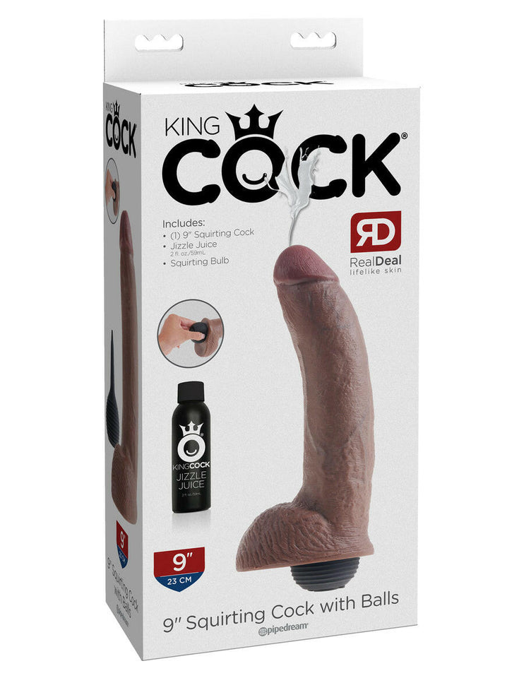 King Cock 9" Squirting Cock with Balls