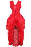 Top Drawer Steel Boned Red Lace Victorian Bustle Corset Dress