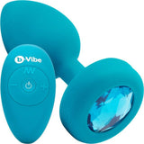 B-Vibe Vibrating Jewel Plug S/M Remote Controlled- Teal
