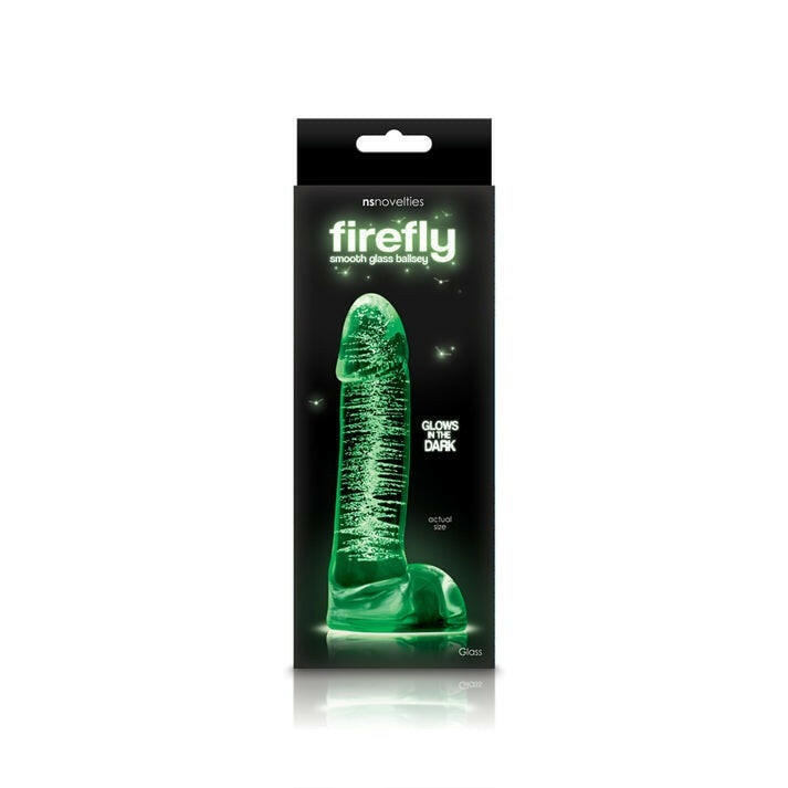Firefly Glass - Smooth Ballsey - 4in Dildo - Clear