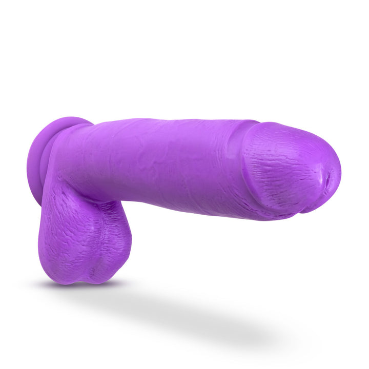 Blush Neo 10.5 in. Dual Density Dildo with Balls & Suction Cup Neon Purple