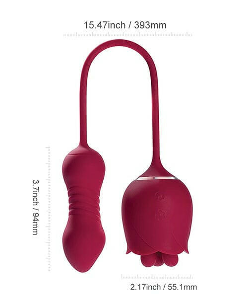 Rosa Rotating Rose Toy & Thrusting Vibrator