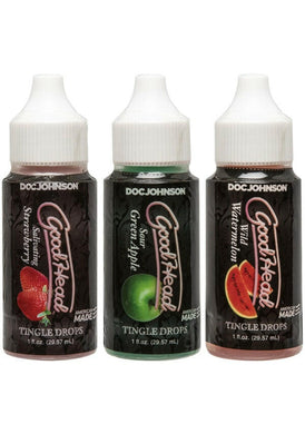 GoodHead™ - Tingle Drops - 3-Pack Watermelon, Green Apple, Strawberry