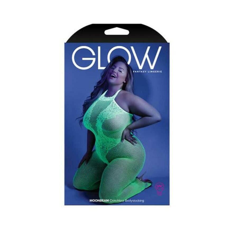 Glow Moonbeam Crotchless Bodystocking Green Qs