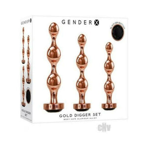 Gender X Gold Digger Set Of 3 Plugs Rose Gold/black
