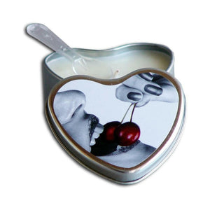 Earthly Body Edible Massage Candle Cherry 4oz Heart Tin
