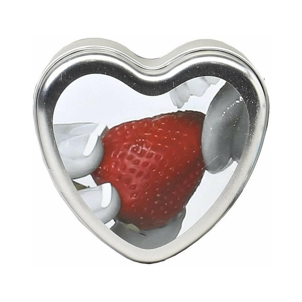 Earthly Body Edible Massage Candle Strawberry 4oz Heart Tin