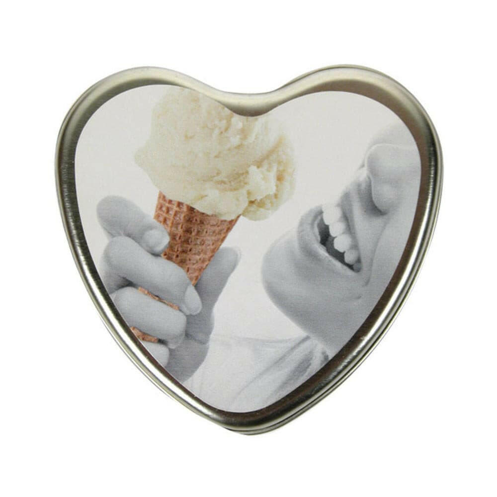 Earthly Body Edible Massage Candle Vanilla 4oz Heart Tin