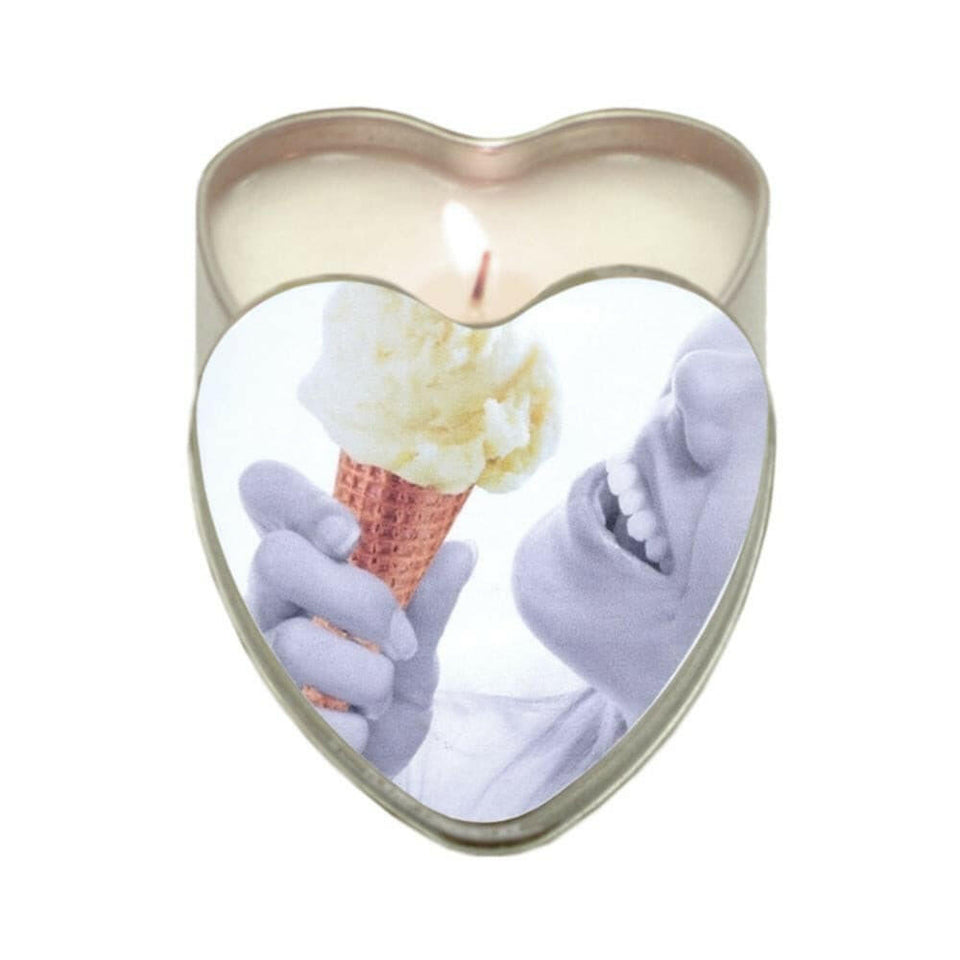 Earthly Body Edible Massage Candle Vanilla 4oz Heart Tin