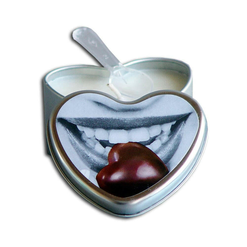 Earthly Body Chocolate Edible Massage Candle 4oz Heart Tin