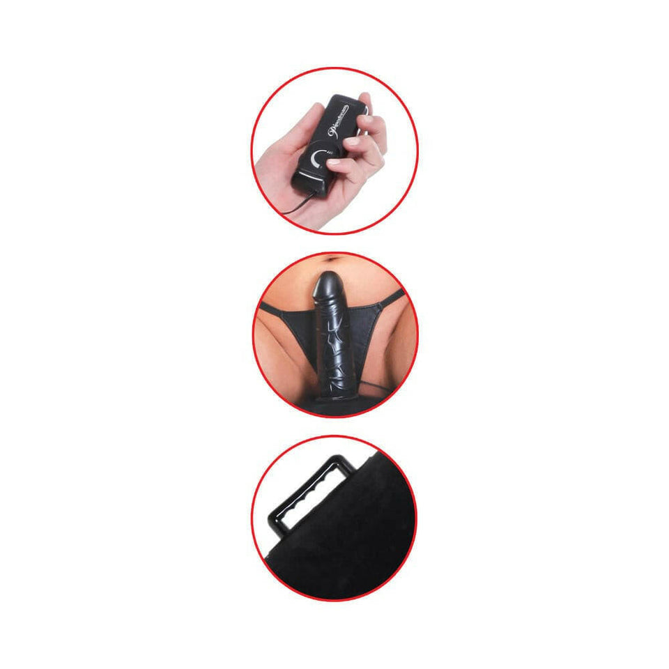 Inflatable Luv Log With Remote Control Vibrating Dildo - Black
