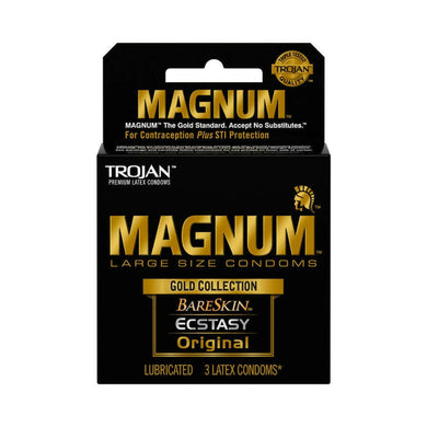 Trojan Magnum Large Size Condoms Gold Collection 3 Pack