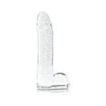 Firefly Glass - Smooth Ballsey - 4in Dildo - Clear