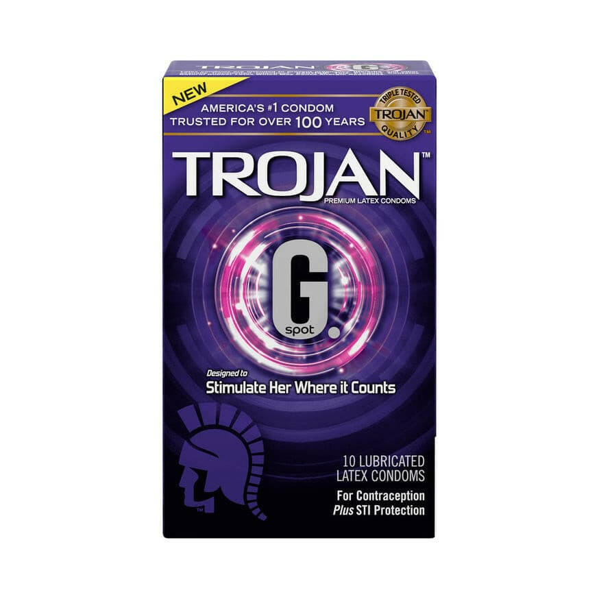 Trojan G-spot Lubericated Latex Condom 10pk