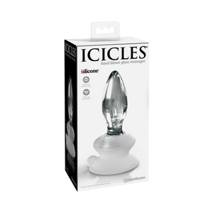 Icicles No. 91 - Glass Suction Cup Anal Plug - Clear