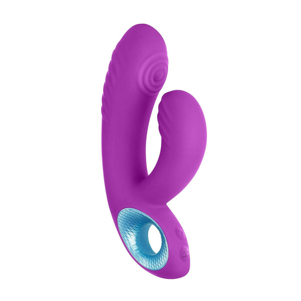 FemmeFunn Cora Thumping Dual Stimulation Vibrator- Purple