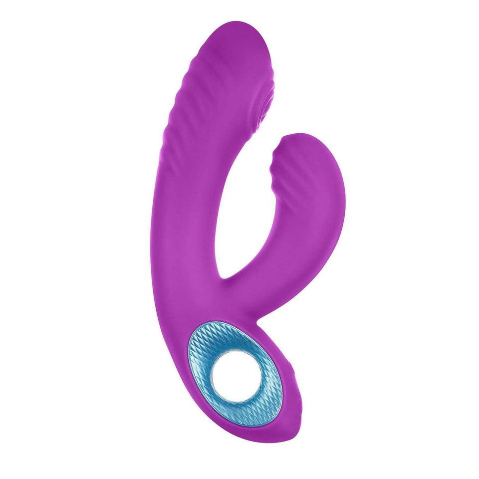 FemmeFunn Cora Thumping Dual Stimulation Vibrator- Purple