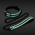 GLO Bondage Collar and Leash Green