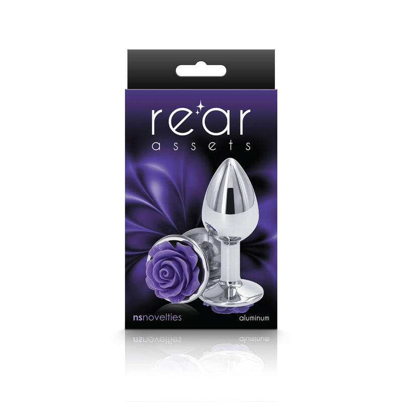 Rear Assets Rose Anal Plug- Purple