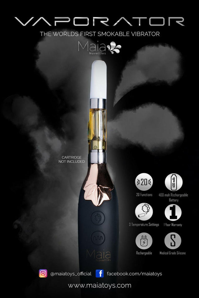 VAPORATOR Silicone Smokable Vibrator Black 420 Series